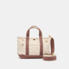 LUNEA HANDBAG NATURAL CHOCOLATE CANVAS