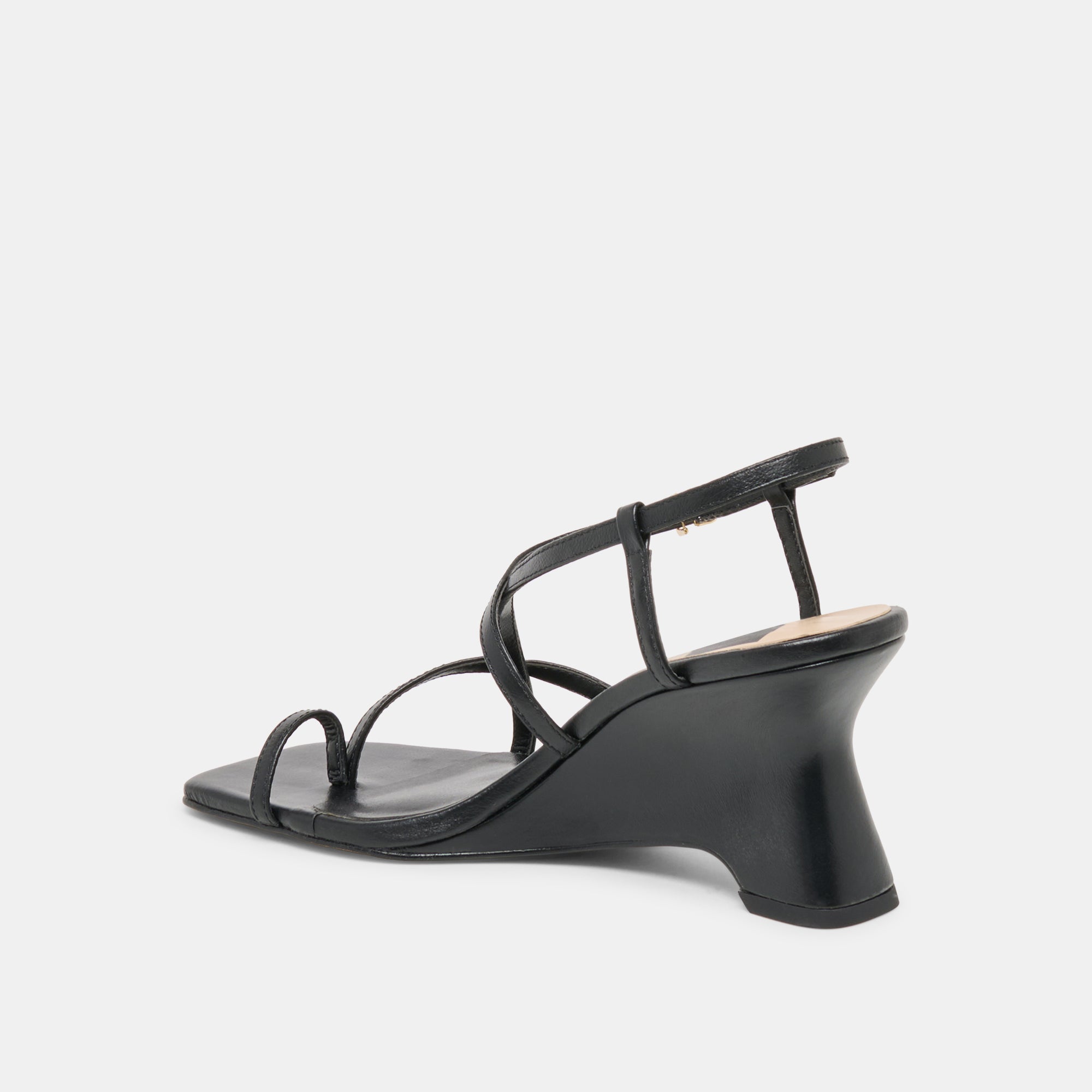 AYLEE WEDGES BLACK LEATHER