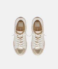 ZINA WIDE SNEAKERS BONE GOLD WOVEN
